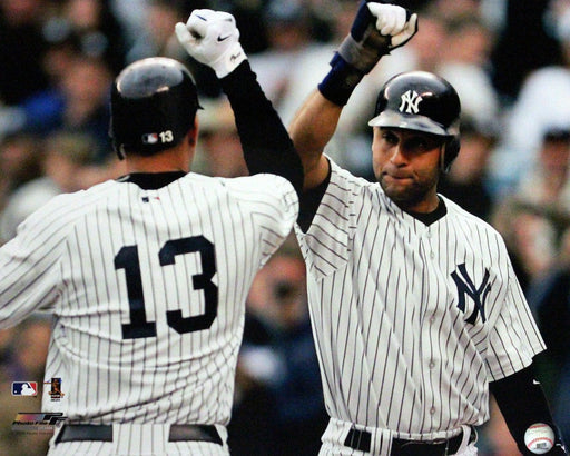 Derek Jeter Congratulating Alex Rodriguez After Home Run 16x20 Photo uns