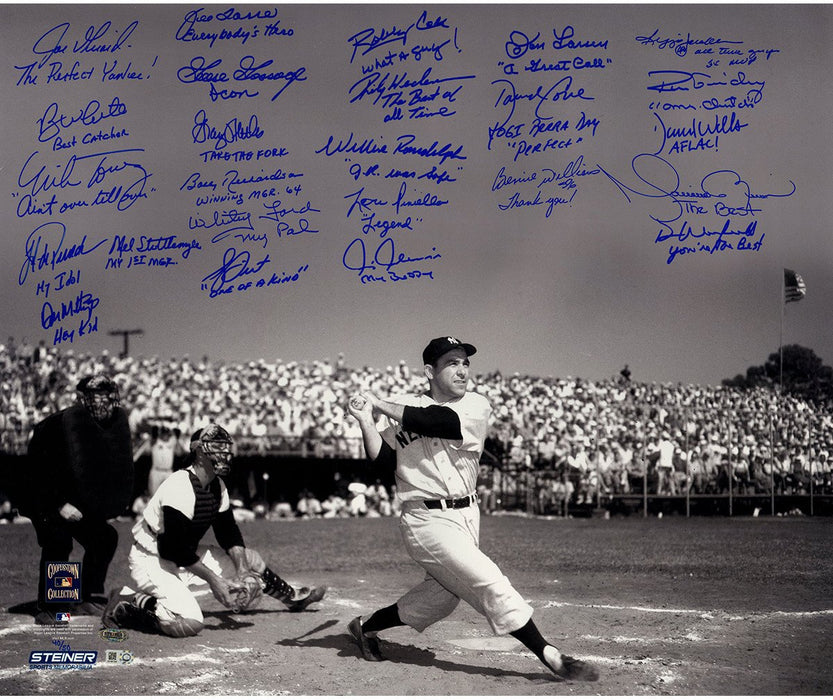 Yogi Berra Tribute Multi-Signed and Inscribed 20x24 Metallic Photo (25 Signatures) (LE/50)