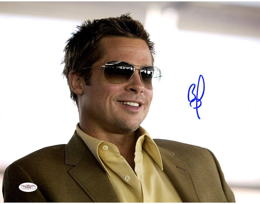 Brad Pitt Signed Horizontal Oceans 11 Signed 11x14 Photo Signed In Blue (JSA)