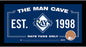 Tampa Bay Rays Man Cave Sign 6x12 Framed Photo With Authentic Game-Used Dirt Capsule