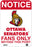 Ottawa Senators Fans Only 8x12 Aluminum Sign