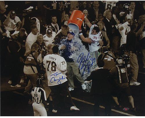 Madison Hedgecock/ Tom Coughlin Dual Signed Gatorade Sepia Tone 16x20 Photo