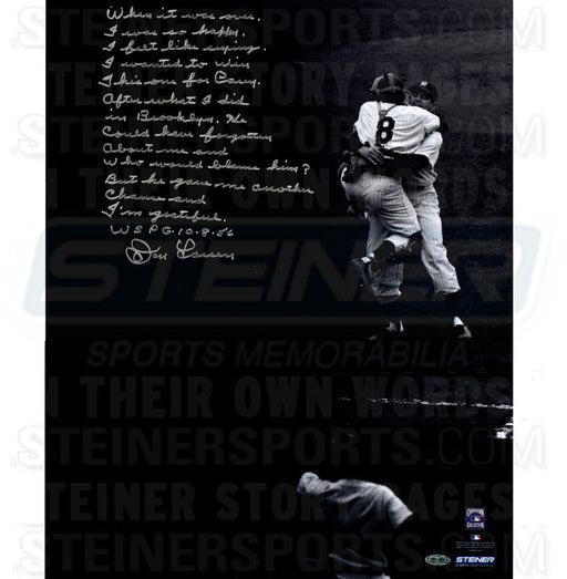 Don Larsen Signed World Series Perfect Game 10-8-56 16x20 Story Photo