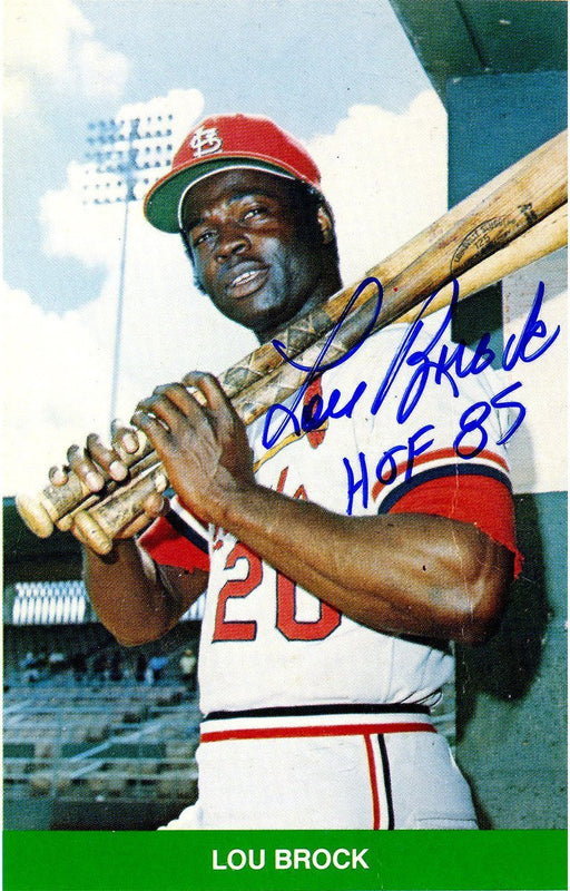 Lou Brock Signed Trading Card JSA