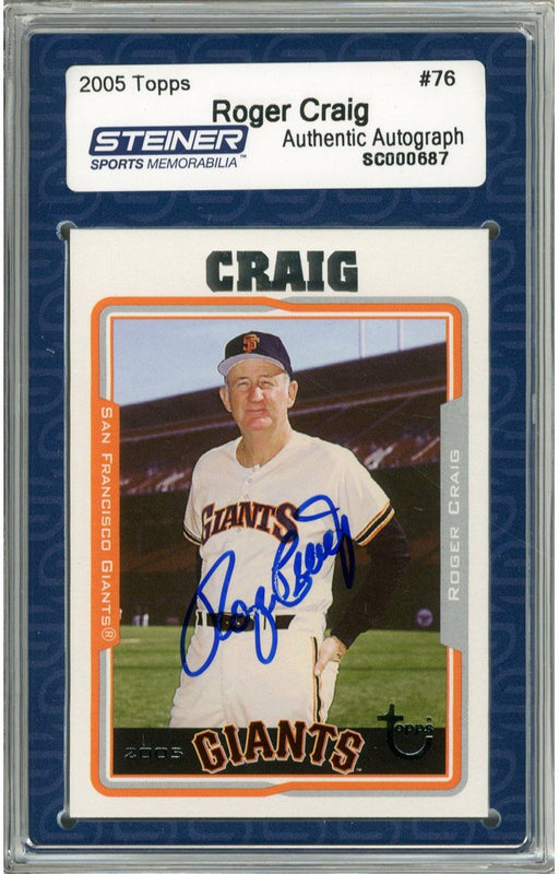 Roger Craig Signed 2005 Topps Card - Giants - Portrait/Hands in Back Pockets (Slabbed by Steiner)