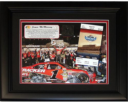 Jamie McMurray Framed 8x10 Replica Ticket Collage w/ Authentic Piece of Race Used Tire (MM Auth)