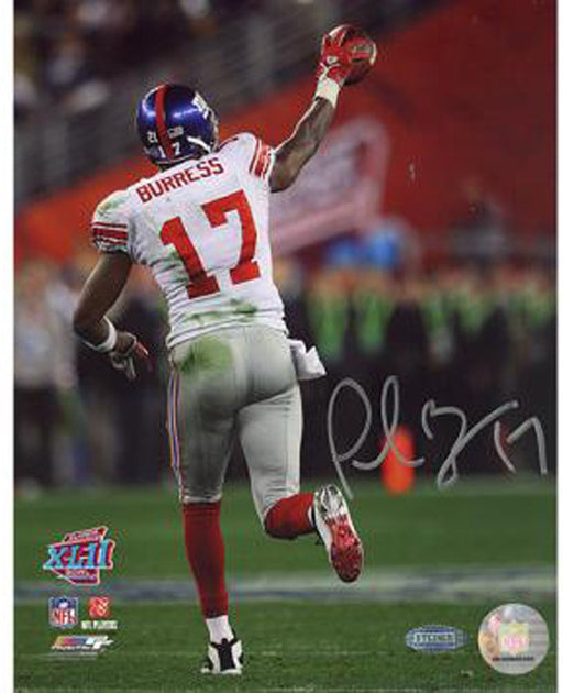 Plaxico Burress SB XLII Running Down Field After TD 8x10 Photograph