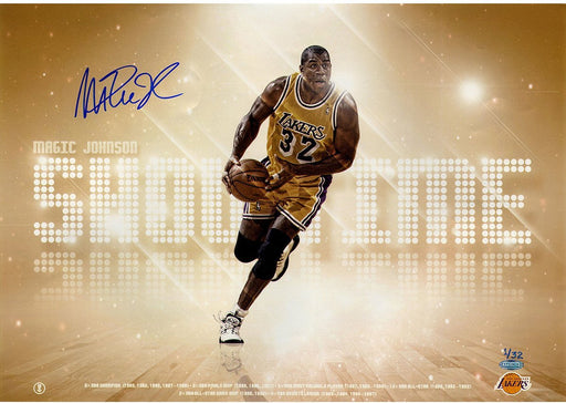 Magic Johnson Signed Showtime Gold Background Metallic 14x20 Photo LE/32 Web Exclusive