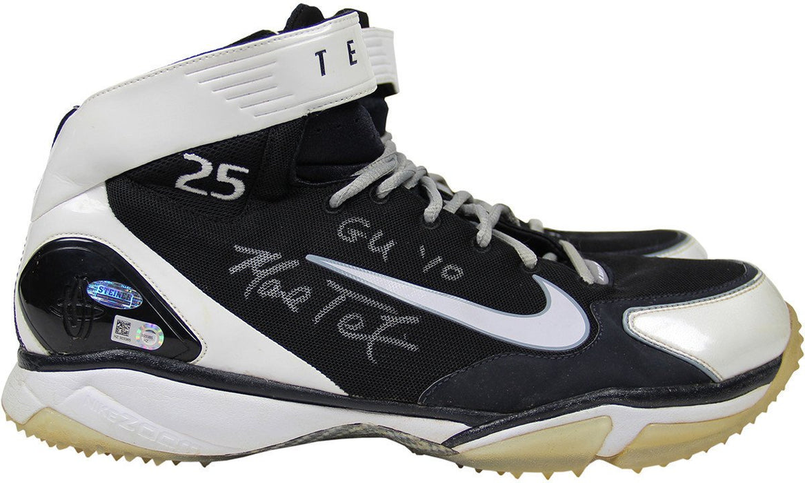 Mark Teixeira Signed 2014 Game Used Black & White Turf Shoe Pair w/ "GU '10" insc Size: 13.5