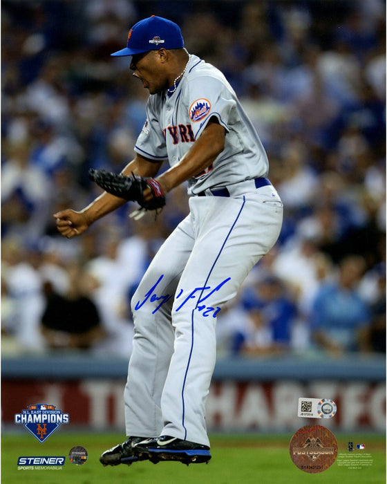 Jeurys Familia Signed 2015 NLDS Game 5 Celebration 8x10 Photo