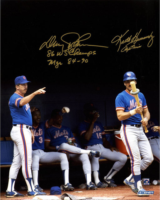 Davey Johnson/Keith Hernandez Dual Signed 16x20 Photo w/ "86WS Champs  Mgr 84-90" Insc by Johnson and "Captain" Insc By Hernandez