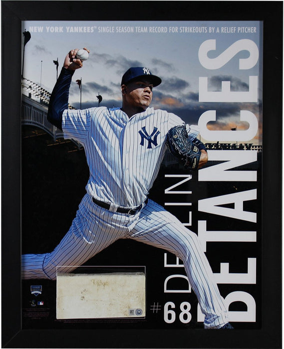 Dellin Betances New York Yankees Strikeout Record 14x18 Framed Collage w/ Game Used Pitching Rubber