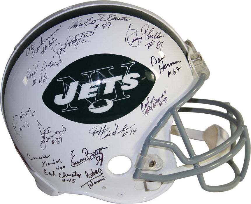 1969 New York Jets Team Signed Authentic 65-77 Throwback Helmet (22 Signatures)