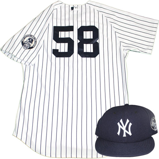 Larry Rothschild Uniform - NY Yankees 2015 Game Used #58 Jersey and Hat w/ Pettitte Retirement Patch (8/23/2015)