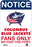 Columbus Blue Jackets Fans Only 8x12 Aluminum Sign