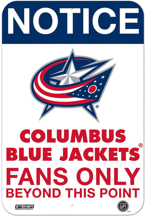 Columbus Blue Jackets Fans Only 8x12 Aluminum Sign