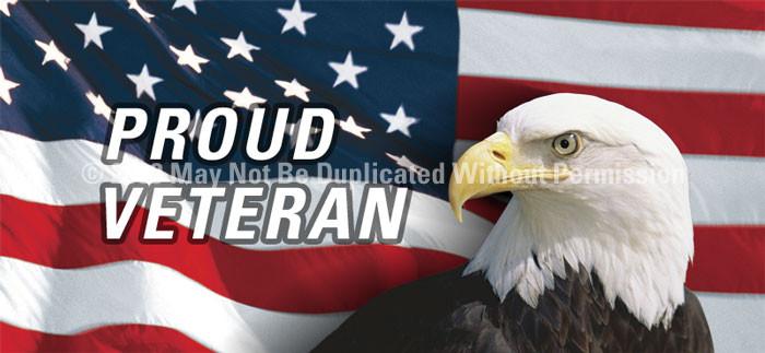 Window Graphic - 30x65 US Flag with Eagle Proud Veteran