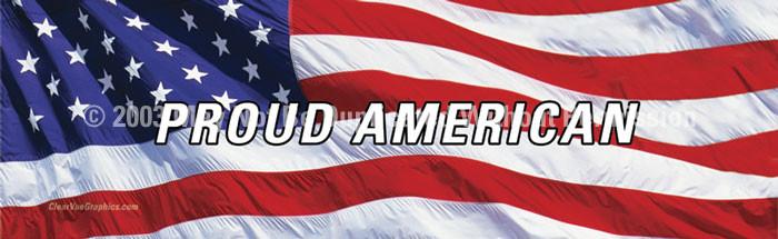 Window Graphic - 20x65 US Flag 2 with Proud American