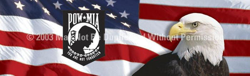 Window Graphic - 20x65 US Flag 1 with POWMIA