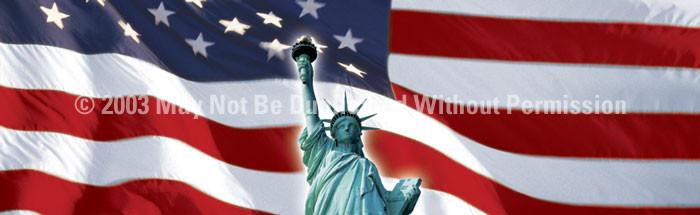 Window Graphic - 20x65 US Flag 1 with Lady Liberty