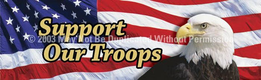 Window Graphic - 20x65 US Eagle Flag 2 Support Our Troops