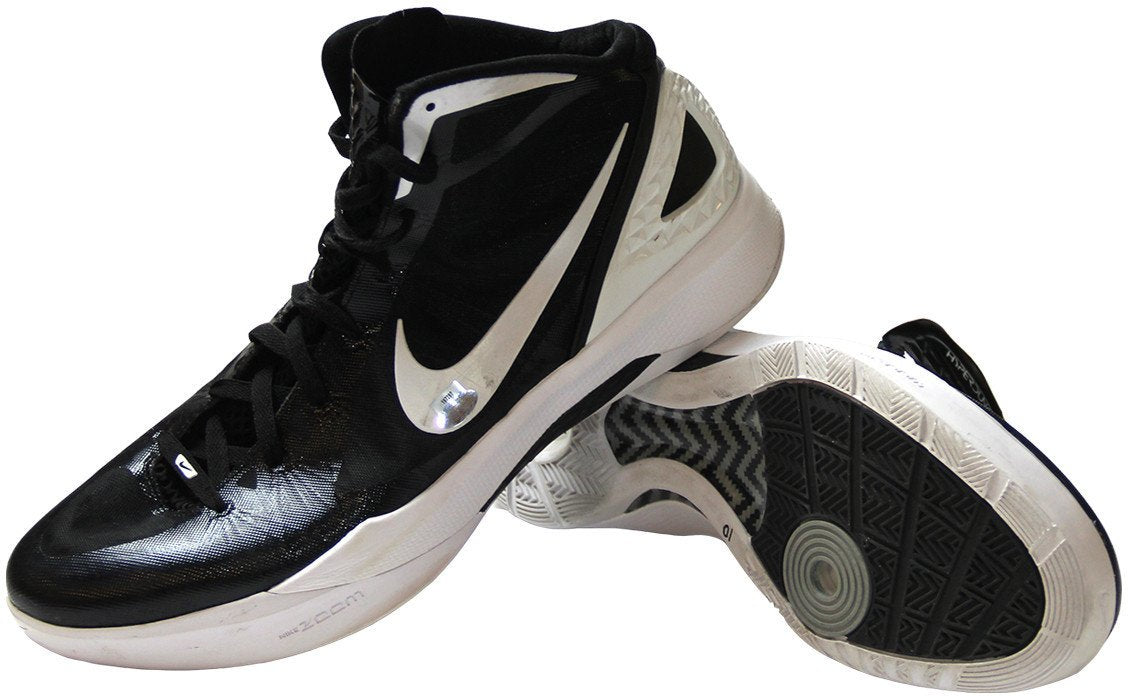 Damion James Sneakers - Brooklyn Nets 2012-2013 Game Used #10 Black w/ White Trim Nike Basketball Sneakers (Pair) Size: 15