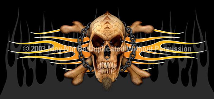 Window Graphic - 30x65 Pierced Skull