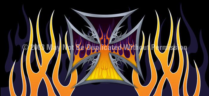 Window Graphic - 30x65 Flame Maltese