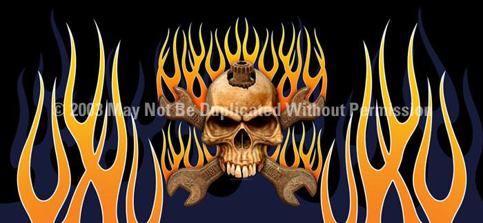 Window Graphic - 30x65 Skull & Wrenches