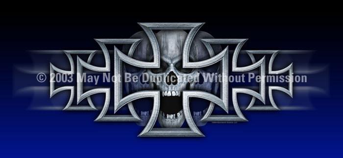 Window Graphic - 30x65 Iron Cross Blue