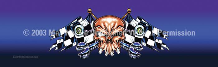 Window Graphic - 20x65 Racing Skull