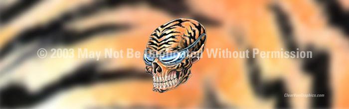 Window Graphic - 16x54 Skull on Tiger Tattoo