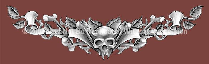 Window Graphic - 16x54 Shoulder Tattoo 3 Silver