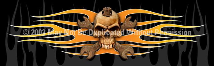 Window Graphic - 20x65 Skull & Wrenches 2