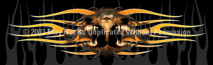 Window Graphic - 16x54 Tribal Wolf