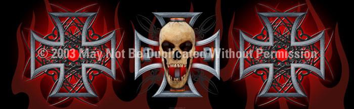 Window Graphic - 16x54 Pistons Skull