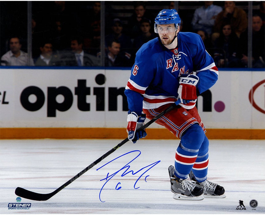 Dylan McIlrath Signed Skating In Blue Jersey 16x20 Photo