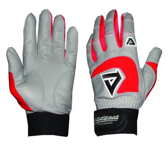 Akadema Grey/Red Professional Batting Gloves Small