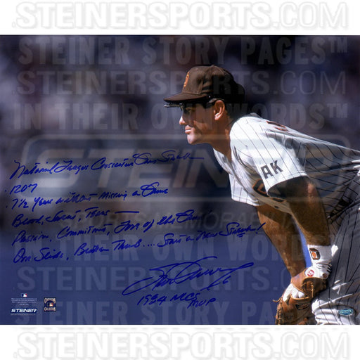 Steve Garvey San Diego Padres Stands Ready 16x20 Story Photo w/ Insc. ( Signed in Blue)