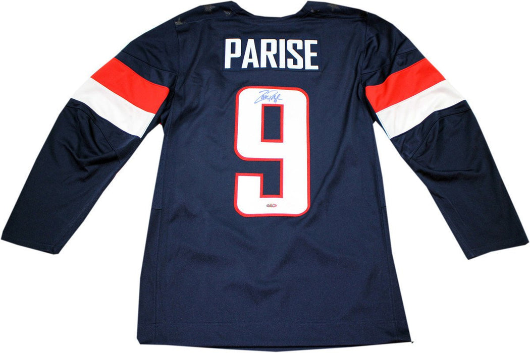 Zach Parise Signed USA Jersey