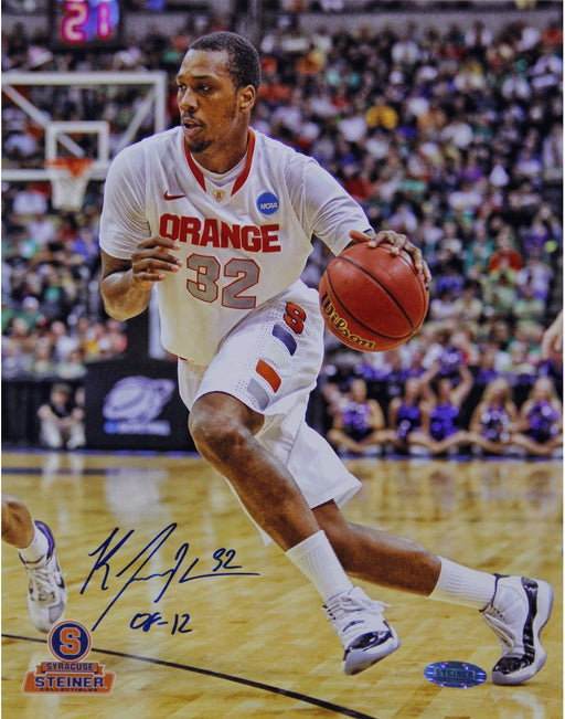 Kris Joseph Syracuse White Jersey Drive Vertical 8x10 Photo w/ "08-12" Insc.