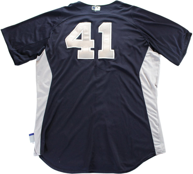 Chris Dickerson Jersey - NY Yankees 2012 Game Worn #41 Spring Training Road BP Top (EK090430) (48)