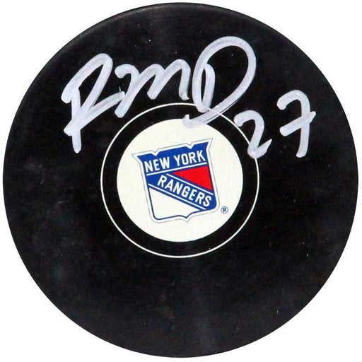 Ryan McDonagh Signed New York Rangers Puck (Signed In Silver)