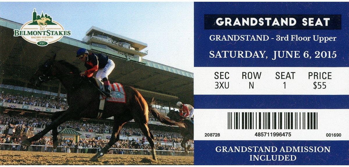 2015 Belmont Stakes Original Ticket