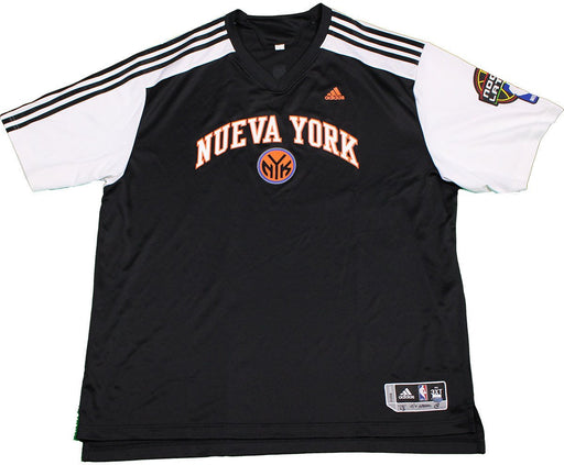 Shelden Williams Shooting Shirt - NY Knicks 2010-2011 Game Worn #13 Black Nueva York Short Sleeve Shooting Shirt (3XT)