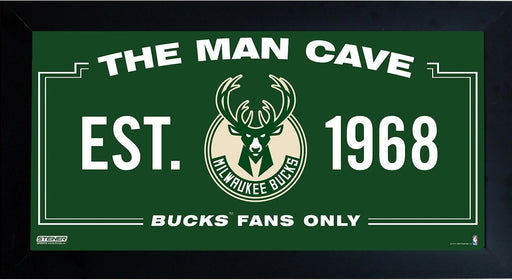 Milwaukee Bucks Man Cave Sign 10x20 Framed Photo