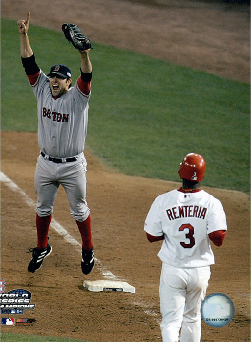 Doug Mientkiewicz Red Sox 2004 WS Last Out 8x10 uns