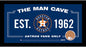 Houston Astros Man Cave Sign 6x12 Framed Photo With Authentic Game-Used Dirt (MLB Authenticated)