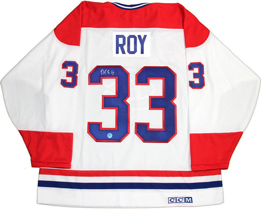 Patrick Roy Montreal Canadiens Signed 1993 Stanley Cup Retro CCM Jersey (AJ Sports Auth)