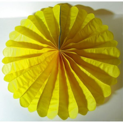 14 Inch Yellow Tissue Fan Decoration